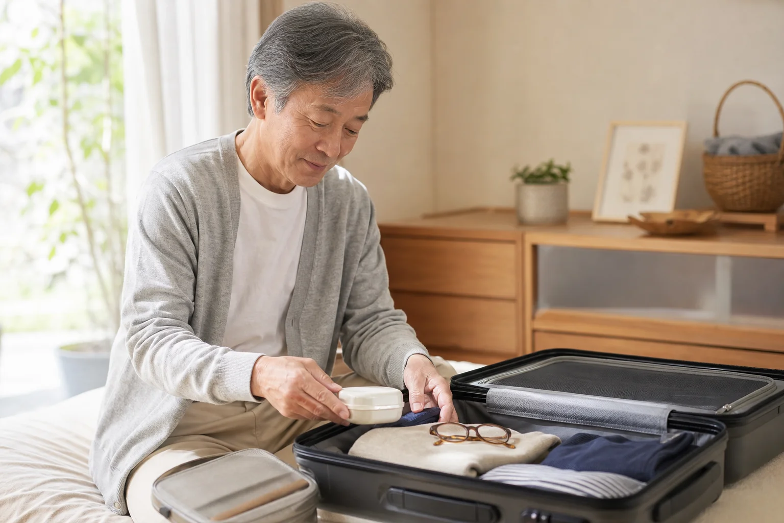 リゾートバイトの持ち物リスト【シニア版】必需品・季節別装備・荷造りのコツのイメージ